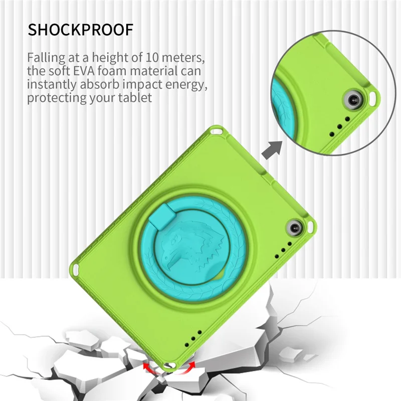 For Amazon Fire HD 8 (2022) / (2020) Shockproof EVA Case with Shoulder Strap, Waterproof Screen Protector - Green