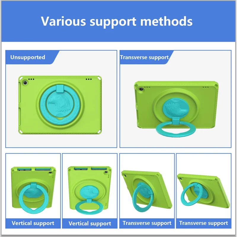 Hard EVA Case for Amazon Fire HD 10 (2021) Protective Cover with Shoulder Strap, Screen Film - Green