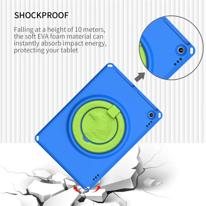 Hard EVA Case for Amazon Fire HD 10 (2021) Protective Cover with Shoulder Strap, Screen Film - Blue