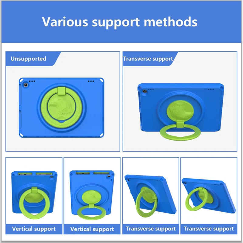 Hard EVA Case for Amazon Fire HD 10 (2021) Protective Cover with Shoulder Strap, Screen Film - Blue