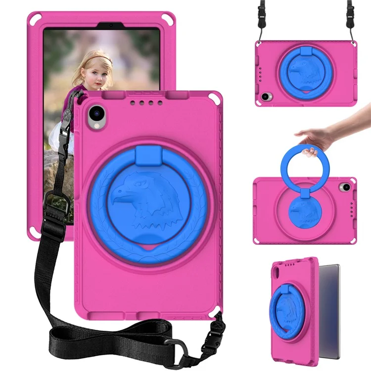 For Samsung Galaxy Tab A 8.4 (2020) T307 / T307U / Huawei MatePad T8 / Lenovo Tab M8 TB-8505F / 8705N EVA Case with Strap - Rose