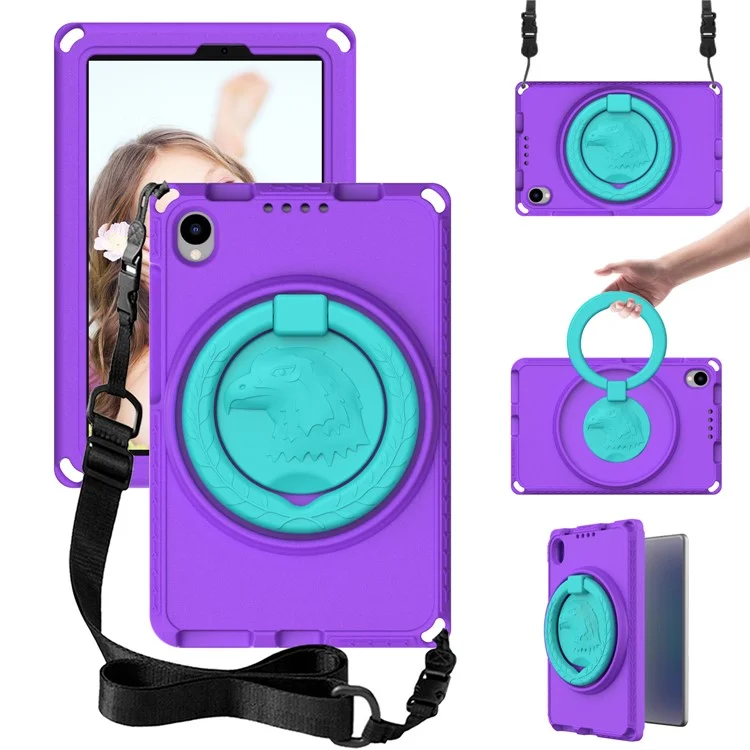 For Samsung Galaxy Tab A 8.4 (2020) T307 / T307U / Huawei MatePad T8 / Lenovo Tab M8 TB-8505F / 8705N EVA Case with Strap - Purple