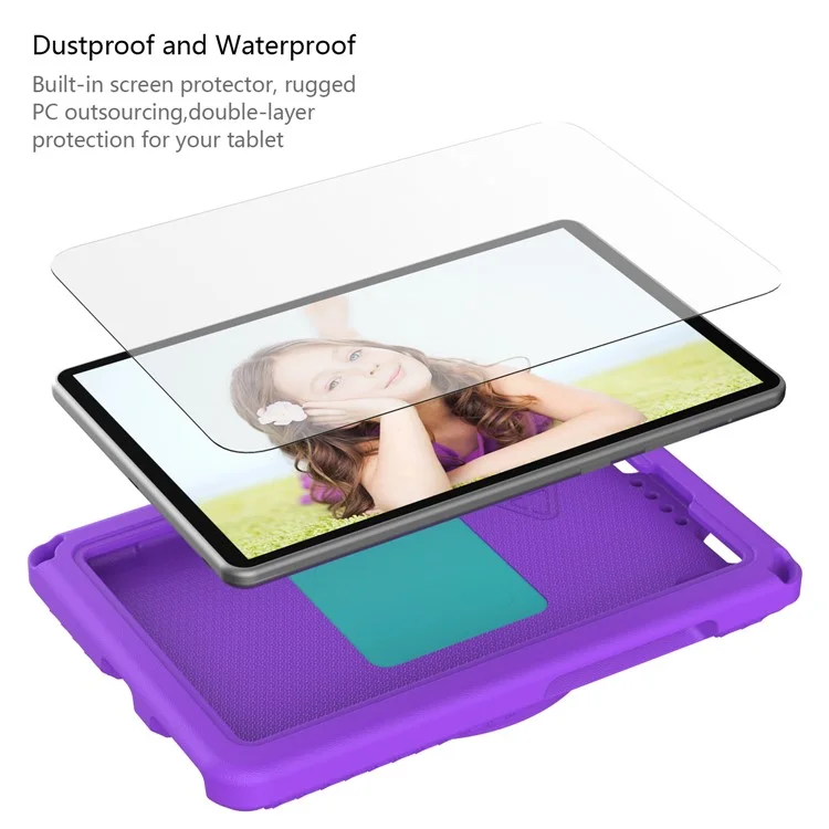 For Samsung Galaxy Tab A 8.4 (2020) T307 / T307U / Huawei MatePad T8 / Lenovo Tab M8 TB-8505F / 8705N EVA Case with Strap - Purple
