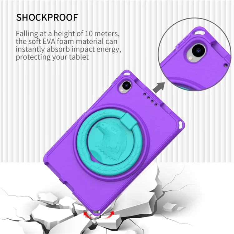 For Samsung Galaxy Tab A 8.4 (2020) T307 / T307U / Huawei MatePad T8 / Lenovo Tab M8 TB-8505F / 8705N EVA Case with Strap - Purple