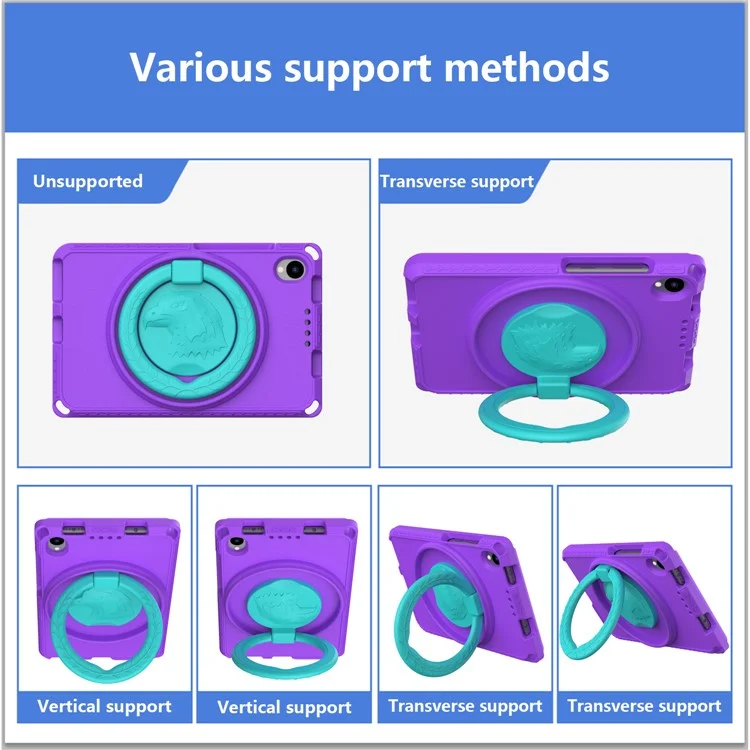 For Samsung Galaxy Tab A 8.4 (2020) T307 / T307U / Huawei MatePad T8 / Lenovo Tab M8 TB-8505F / 8705N EVA Case with Strap - Purple