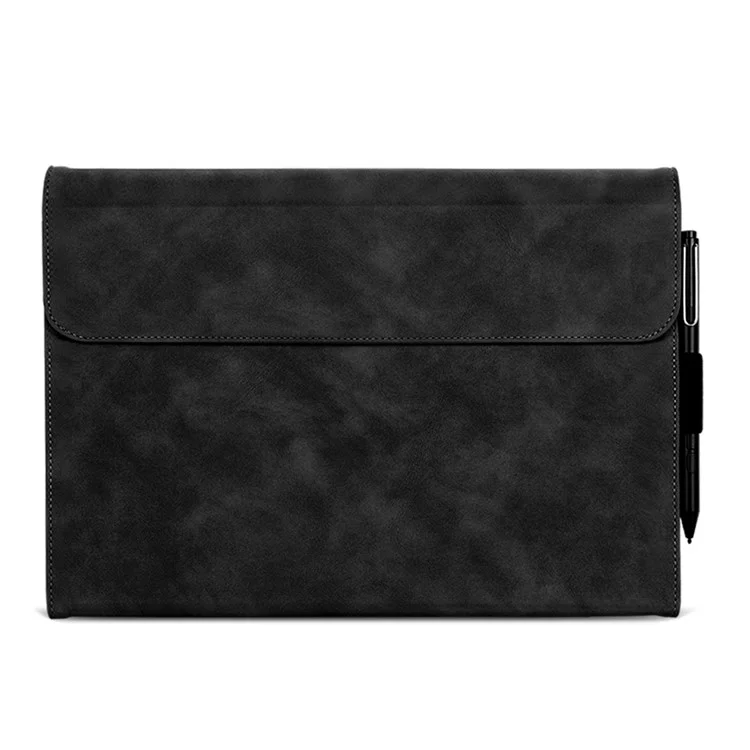 Para Microsoft Surface Pro 4 / 5 / 6 / 7 Funda de Tableta de Cuero PU con Soporte para Teclado y Bucle para Lápiz - Negro