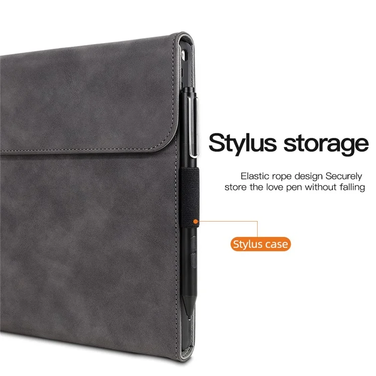 Para Microsoft Surface Pro 4 / 5 / 6 / 7 Funda de Tableta de Cuero PU con Soporte para Teclado y Bucle para Lápiz - Negro