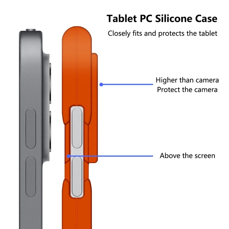 Para Ipad Pro 12.9 (2018) /(2020) /(2021) /(2022) Caixa de Comprimido Soft Silicone Kickstand Tampa de Proteção - Preto
