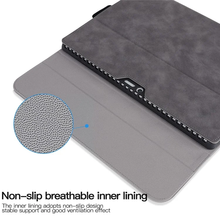 Pour Microsoft Surface Pro 9 Étui en cuir PU avec clavier réglable Support anti-chute Housse de tablette - Gris