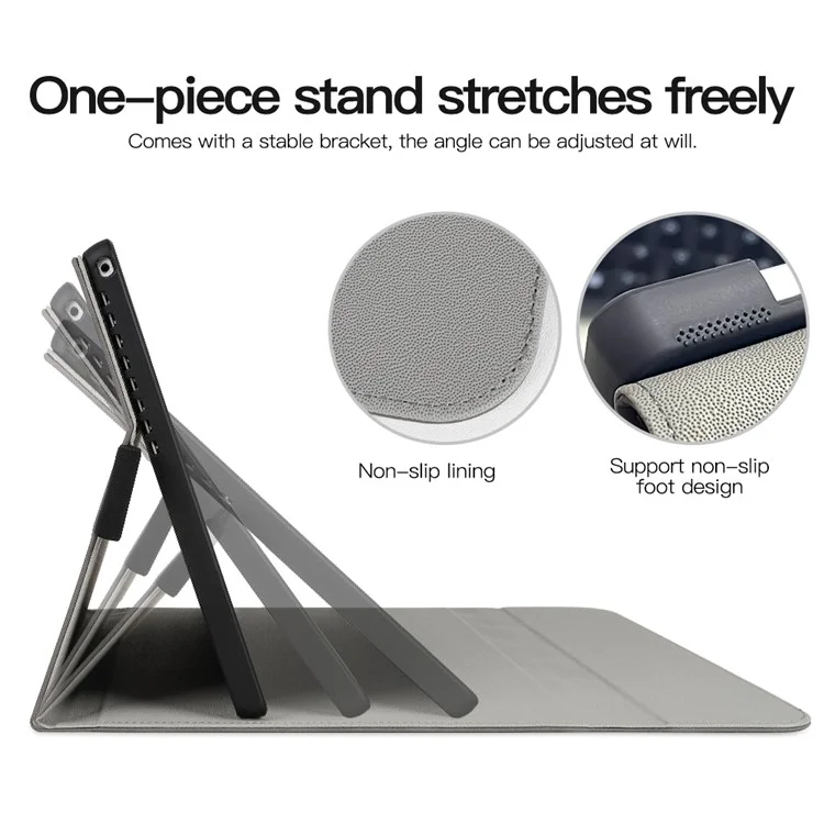 For Microsoft Surface Pro 9 PU Leather Keyboard Case Adjustable Stand Anti-drop Tablet Cover - Grey