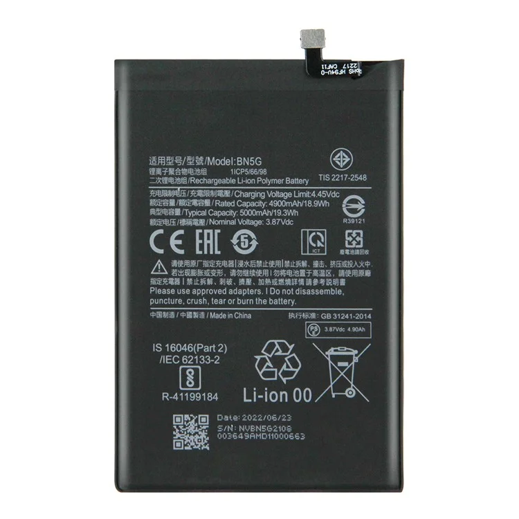 3.87V 4900mAh Li-ion Polymer Battery Assembly Part for Xiaomi Redmi 10A / 10C 4G , Encode: BN5G (without Logo)