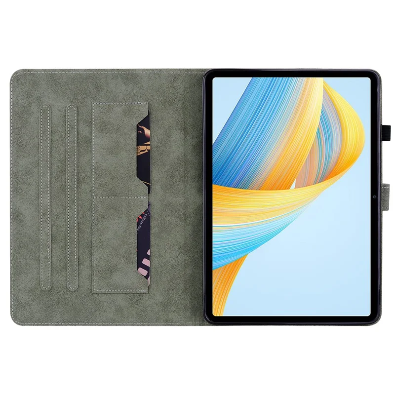 For Honor Pad V8 Pro Tablet Case PU Leather Tiger Pattern Stand Folio Protective Cover with Card Holder - Dark Blue
