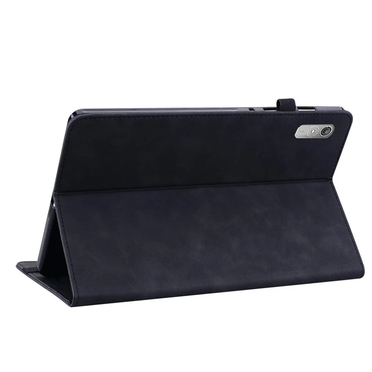 Étui pour Lenovo Tab P11 Gen 2 Tablette, en cuir PU, avec support, poche zippée, fente pour carte - Noir