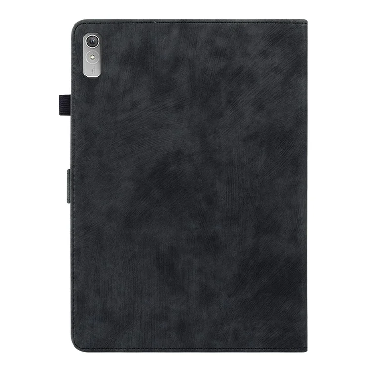 For Lenovo Tab P11 Gen 2 PU Leather Case Cute Tiger Pattern Stand Tablet Protective Sleeve Smart Cover - Black