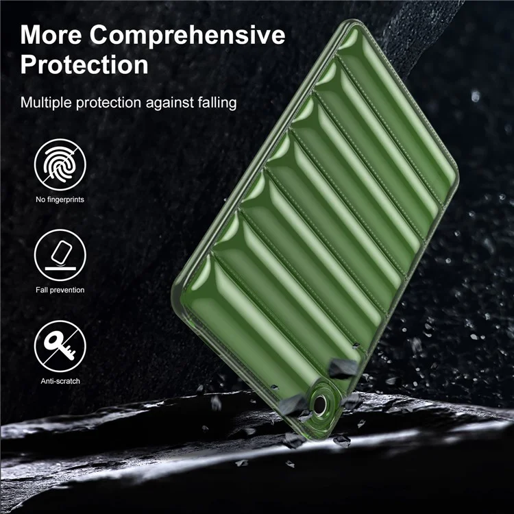 Pour Samsung Galaxy Tab A8 10.5 (2021) / (2022) Étui pour tablette Conception de veste doudoune Anti-rayures Housse TPU - Vert
