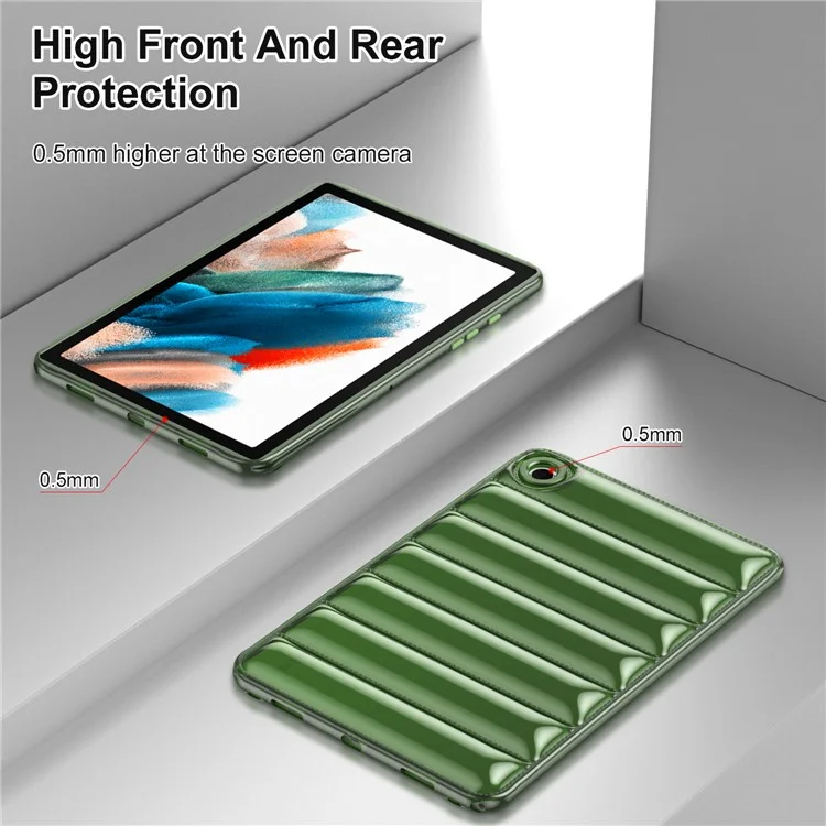 Pour Samsung Galaxy Tab A8 10.5 (2021) / (2022) Étui pour tablette Conception de veste doudoune Anti-rayures Housse TPU - Vert