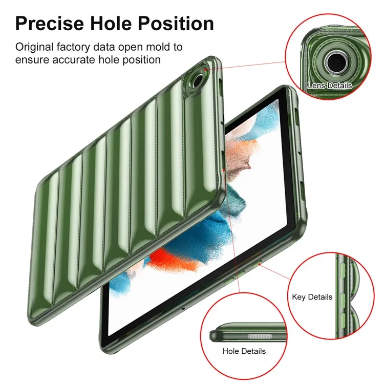 Pour Samsung Galaxy Tab A8 10.5 (2021) / (2022) Étui pour tablette Conception de veste doudoune Anti-rayures Housse TPU - Vert