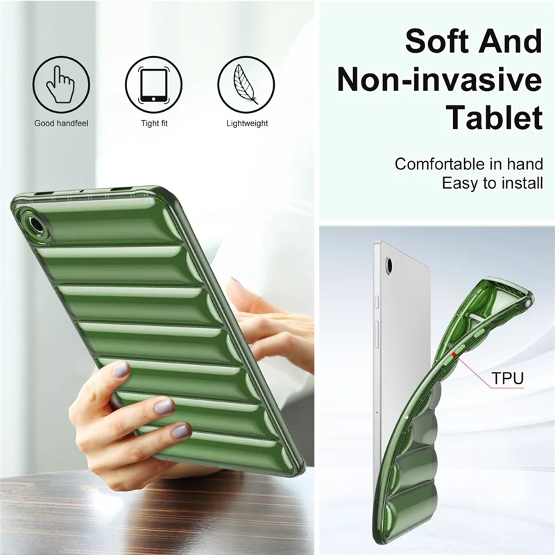 For Samsung Galaxy Tab A8 10.5 (2021) / (2022) Tablet Case Down Jacket Design Anti-scratch TPU Cover - Grey
