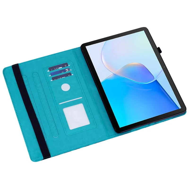 Для Huawei MatePad SE 10.4-дюймовый противоударный чехол с рисунком в виде дерева и оленя, складная кожаная обложка с отделениями для карт - синий