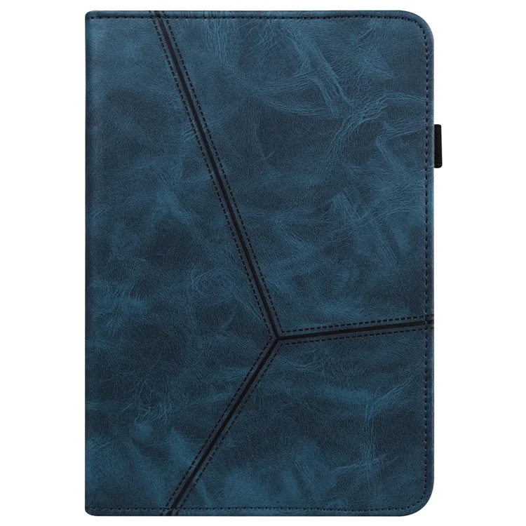 Funda de Tableta de Cuero para Lenovo Tab P11 Pro Gen 2, Cubierta Antideslizante de Tableta Estampada con Líneas, Soporte Tarjetero - Azul