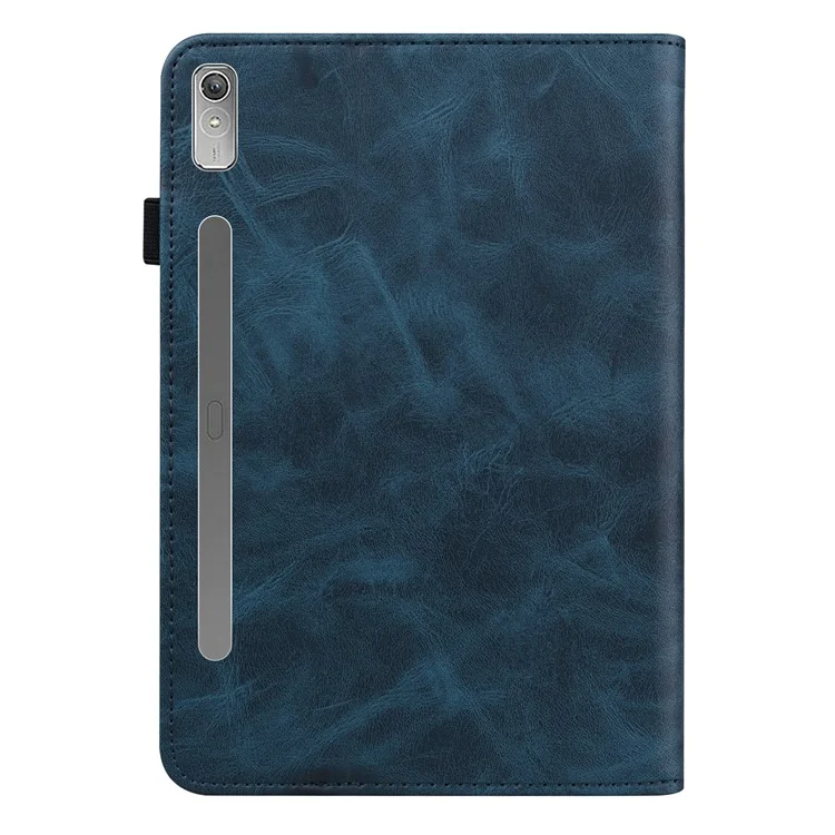 Funda de Tableta de Cuero para Lenovo Tab P11 Pro Gen 2, Cubierta Antideslizante de Tableta Estampada con Líneas, Soporte Tarjetero - Azul