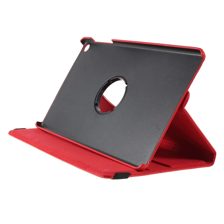 Para Huawei MatePad SE 10,4 polegadas Capa Giratória de 360 Graus de Couro PU com Elástica - Vermelho