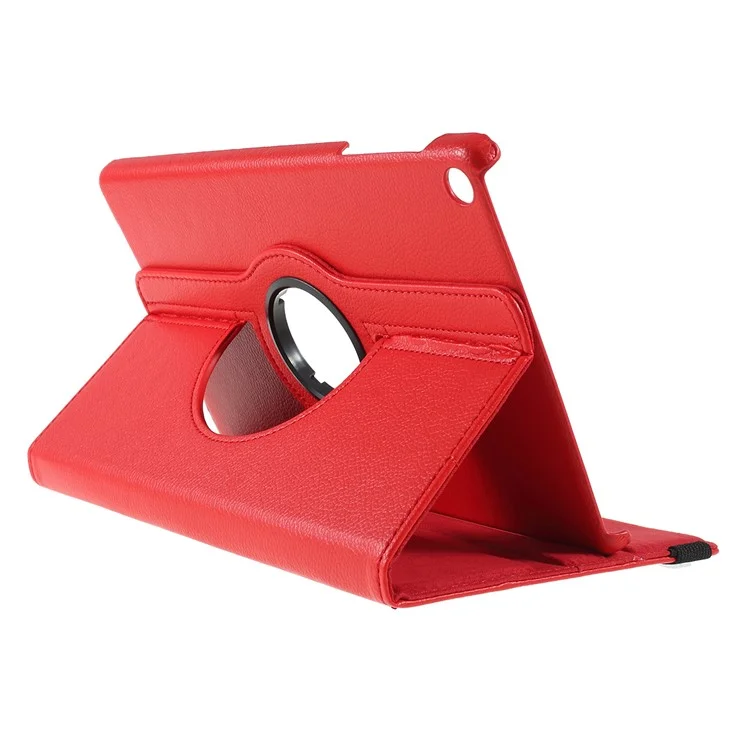 Para Huawei MatePad SE 10,4 polegadas Capa Giratória de 360 Graus de Couro PU com Elástica - Vermelho