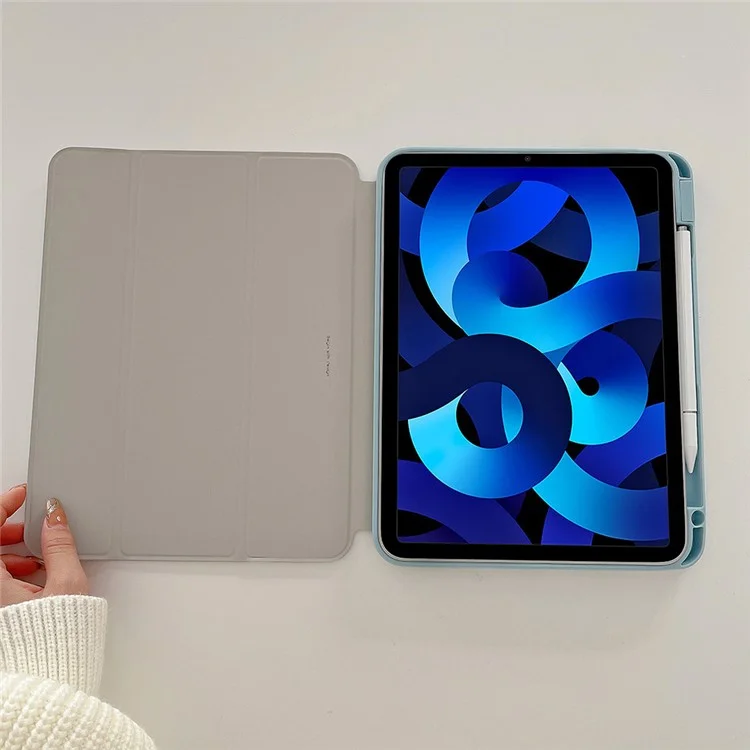 Съемный чехол для iPad Air 11 (2024) / Air (2020) / Air (2022) Кожаный чехол-книжка с флип-обложкой с нанесенным рисунком - Синее сердце