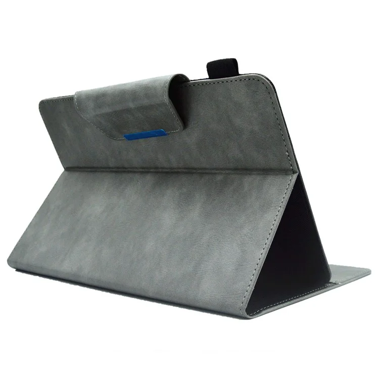 Casse de Tablette de 10 Pouces Business pu le Cuir Stand de Portefeuille Couvercle de Tablette de Protection (style Léger Mince) - Gris