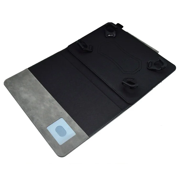 Casse de Tablette de 10 Pouces Business pu le Cuir Stand de Portefeuille Couvercle de Tablette de Protection (style Léger Mince) - Gris