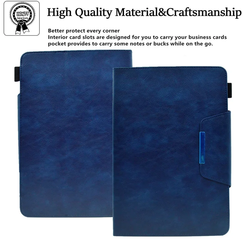Capa Universal de Couro PU para Tablet de 8 polegadas com Suporte, Carteira e Capa (Estilo Fino e Leve) - Azul