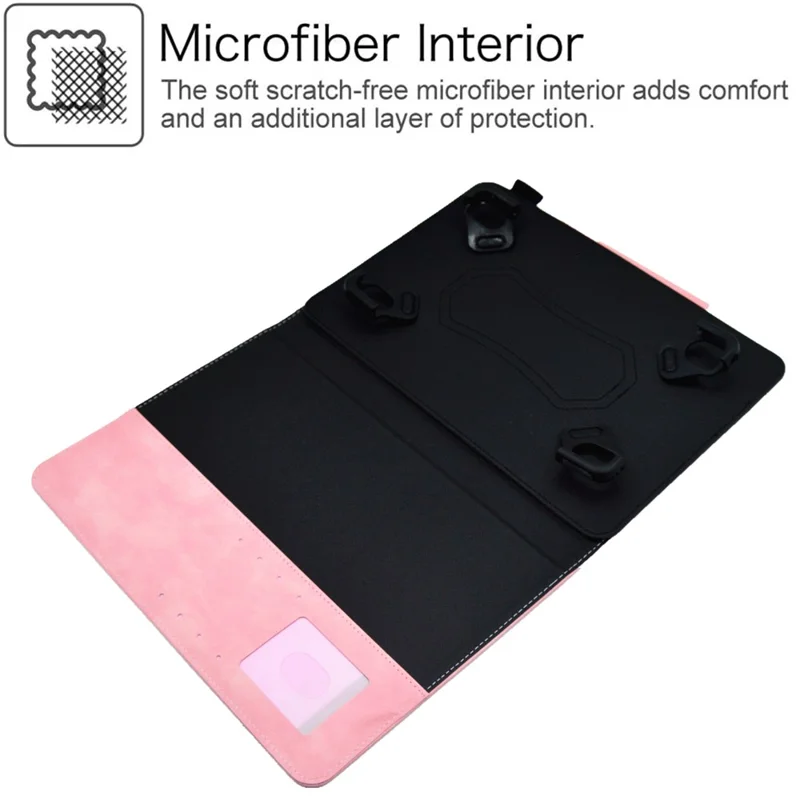 Universal PU Leather Case for 8-inch Tablet Stand Wallet Tablet Cover (Slim Lightweight Style) - Pink