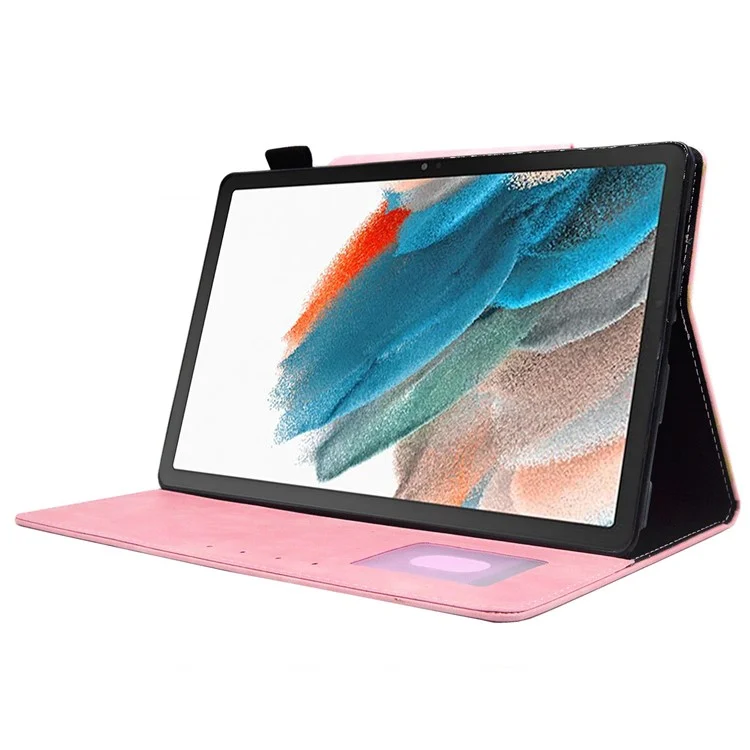 Für Samsung Galaxy Tab A 8.0 (2019) SM-T290 (Wi-Fi) / SM-T295 (LTE) Tablet Hülle Leder Geschäftsschlanker Standabdeckung - Rosa