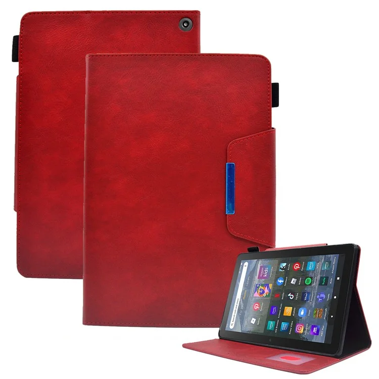 Pour Amazon Fire HD 8 (2020) / (2022) / 8 Plus (2022) / (2020) Étui en cuir pour tablette Portefeuille Stand Slim Étui pour tablette - Rouge