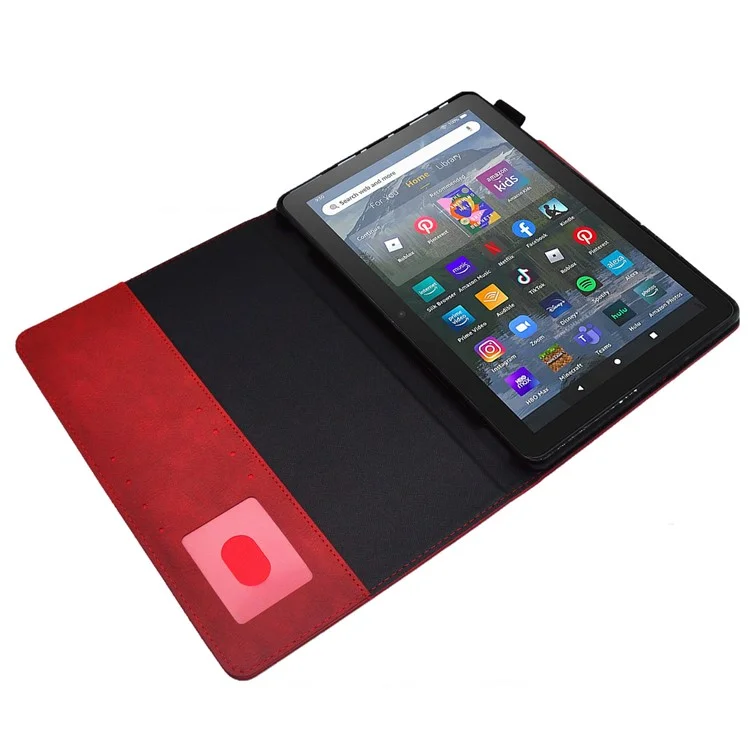 Pour Amazon Fire HD 8 (2020) / (2022) / 8 Plus (2022) / (2020) Étui en cuir pour tablette Portefeuille Stand Slim Étui pour tablette - Rouge