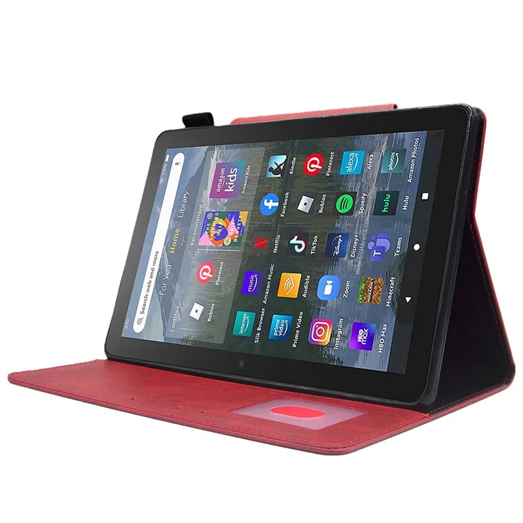 Pour Amazon Fire HD 8 (2020) / (2022) / 8 Plus (2022) / (2020) Étui en cuir pour tablette Portefeuille Stand Slim Étui pour tablette - Rouge