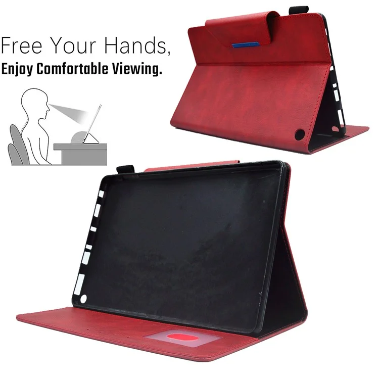 Pour Amazon Fire HD 8 (2020) / (2022) / 8 Plus (2022) / (2020) Étui en cuir pour tablette Portefeuille Stand Slim Étui pour tablette - Rouge