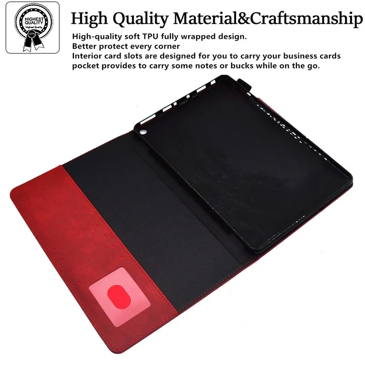 Pour Amazon Fire HD 8 (2020) / (2022) / 8 Plus (2022) / (2020) Étui en cuir pour tablette Portefeuille Stand Slim Étui pour tablette - Rouge