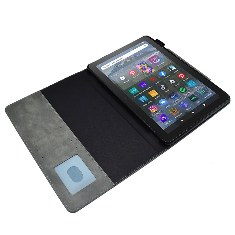 For Amazon Fire HD 8 (2020) / (2022) / 8 Plus (2022) / (2020) Leather Tablet Case Wallet Stand Slim Tablet Cover - Grey