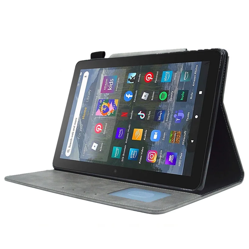 For Amazon Fire HD 8 (2020) / (2022) / 8 Plus (2022) / (2020) Leather Tablet Case Wallet Stand Slim Tablet Cover - Grey