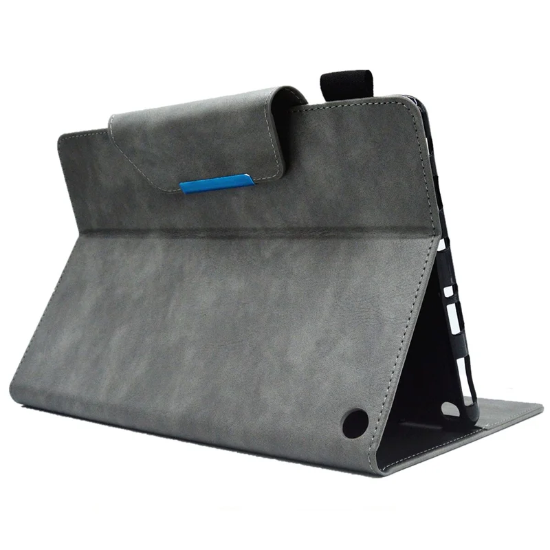 For Amazon Fire HD 8 (2020) / (2022) / 8 Plus (2022) / (2020) Leather Tablet Case Wallet Stand Slim Tablet Cover - Grey