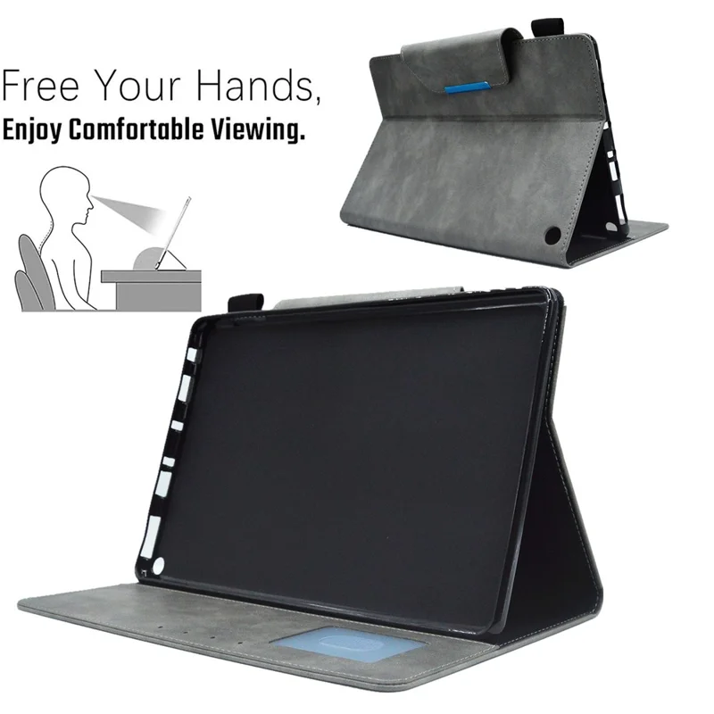 For Amazon Fire HD 8 (2020) / (2022) / 8 Plus (2022) / (2020) Leather Tablet Case Wallet Stand Slim Tablet Cover - Grey