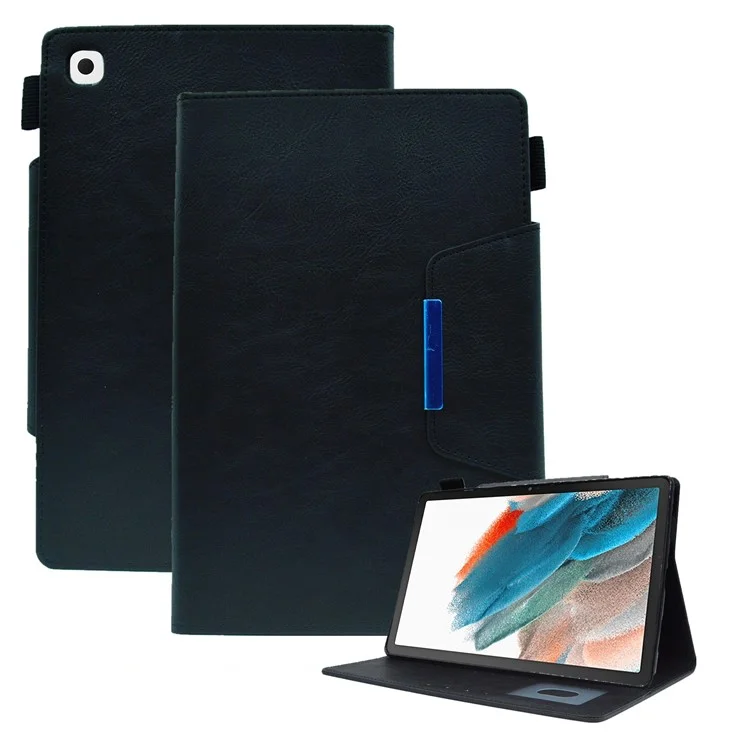 Para Samsung Galaxy Tab A8 10.5 (2021) X200 X205 / (2022) Funda de Soporte para Tablets Estuche de Cartera de Piel Sintética Delgada - Negro