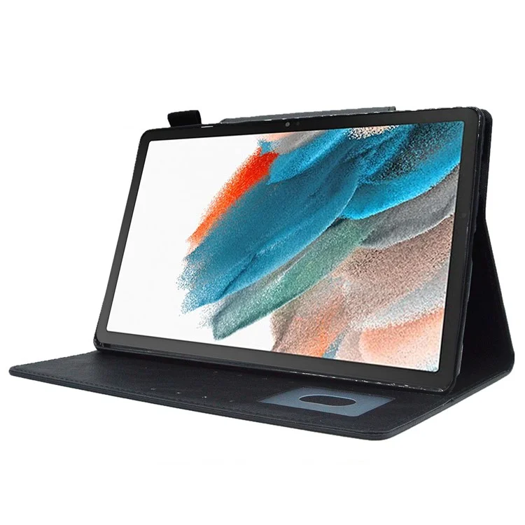 Para Samsung Galaxy Tab A8 10.5 (2021) X200 X205 / (2022) Funda de Soporte para Tablets Estuche de Cartera de Piel Sintética Delgada - Negro