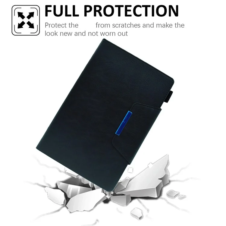 Para Samsung Galaxy Tab A8 10.5 (2021) X200 X205 / (2022) Funda de Soporte para Tablets Estuche de Cartera de Piel Sintética Delgada - Negro