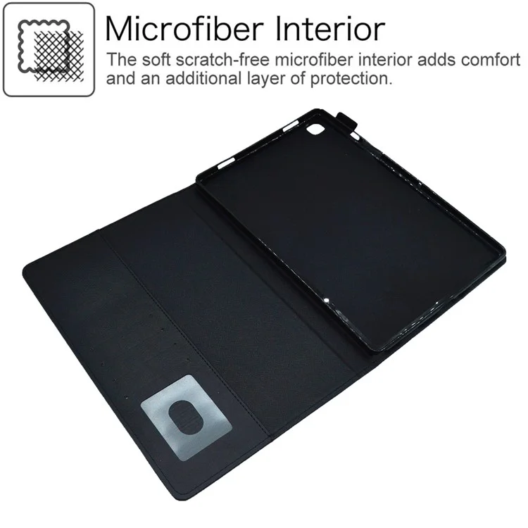 Para Samsung Galaxy Tab A8 10.5 (2021) X200 X205 / (2022) Funda de Soporte para Tablets Estuche de Cartera de Piel Sintética Delgada - Negro