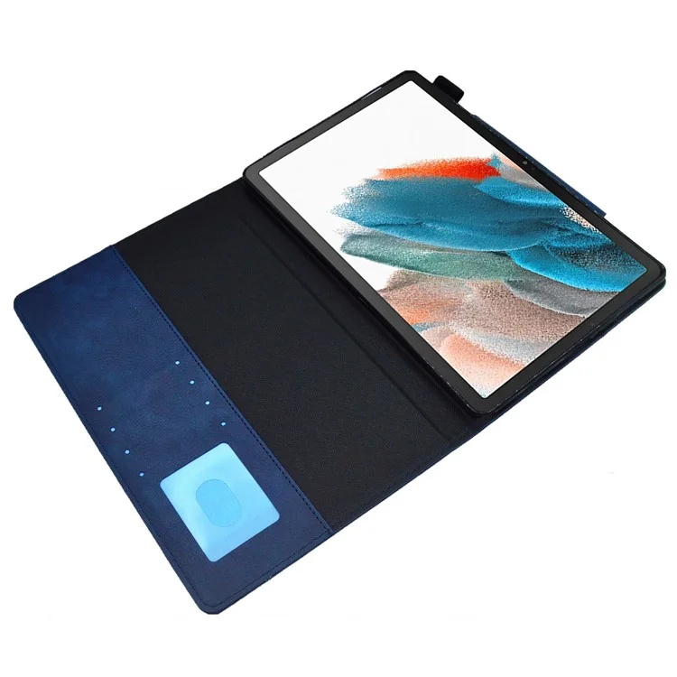 For Samsung Galaxy Tab A8 10.5 (2021) X200 X205 / (2022) Tablet Stand Case PU Leather Wallet Slim Tablet Cover - Blue