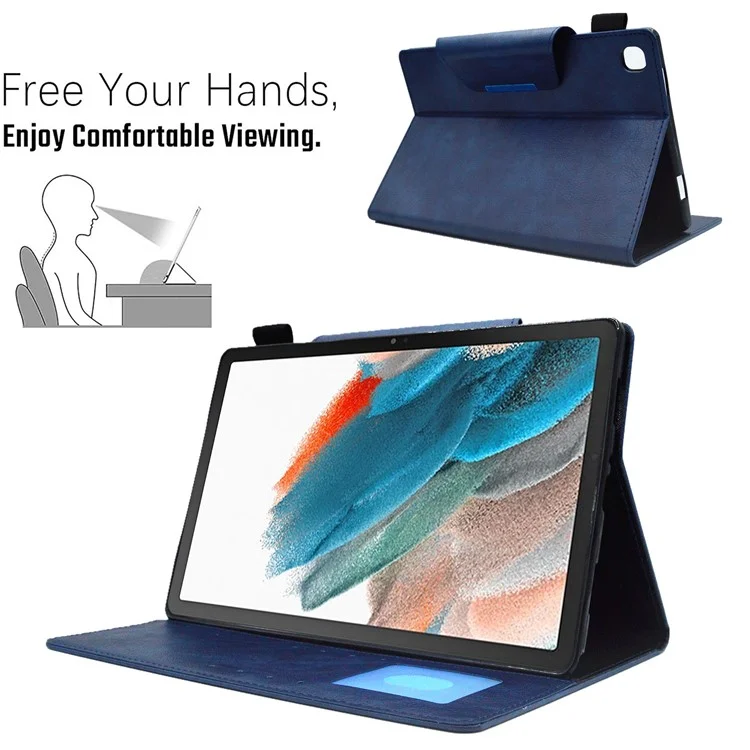 For Samsung Galaxy Tab A8 10.5 (2021) X200 X205 / (2022) Tablet Stand Case PU Leather Wallet Slim Tablet Cover - Blue