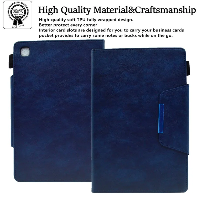 For Samsung Galaxy Tab A7 Lite 8.7-inch T220  / T225 Leather Tablet Stand Cover Wallet Slim Tablet Case - Blue