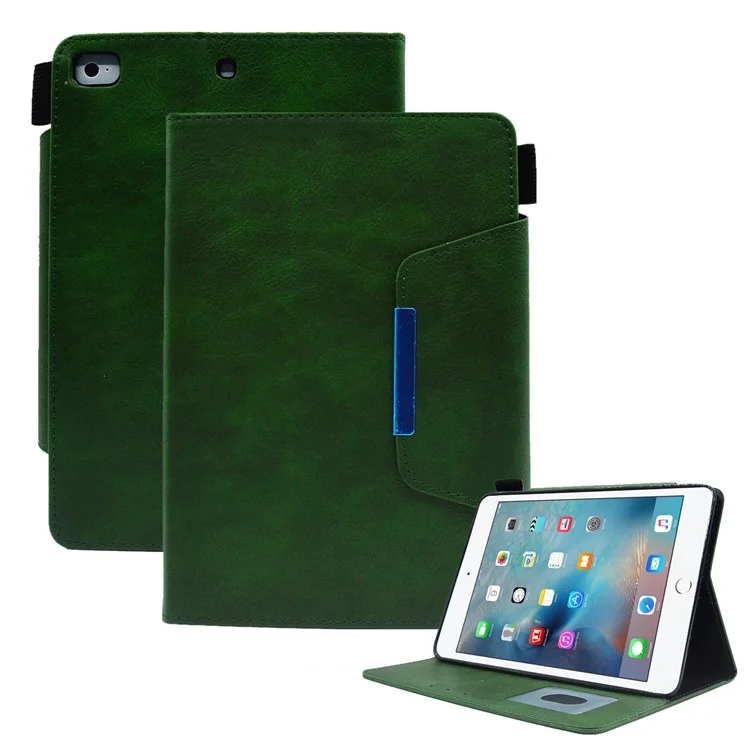Para iPad Mini / Mini 2 / 3 / 4 / (2019) 7.9 polegadas Carteira Stand Tablet Case Auto Wake / Sleep Leather Slim Tablet Cover - Verde